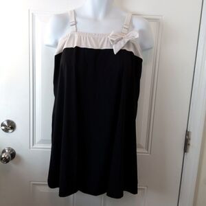 Roaman's black and winter white swim dress